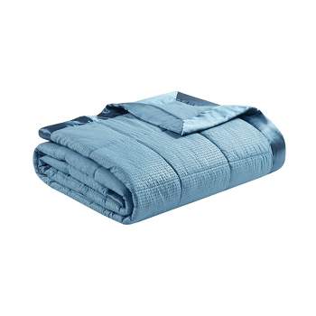 King Micro Fleece Blanket Blue Plaid