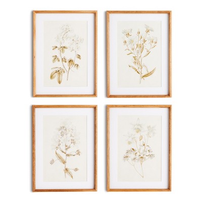 Plum & Post Fleur De Blanc Prints, Set Of 4