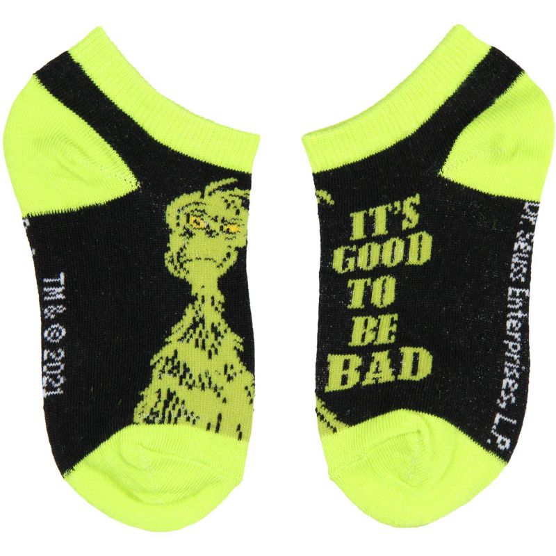 Dr. Seuss The Grinch Kids Socks Old Grinchy Clause 4 Pairs Ankle No Show Socks Multicoloured, 4 of 6