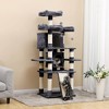 FEANDREA 67-Inch Multi-Level Cat Tree for Large Cats, with Cozy Perches, Stable, Smoky Gray - 4 of 4