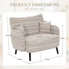 Oversized Boucle Striped Accent Chair, Upholstered Armchair with Side Storage Pocket and Wood Legs, Lounge Chair for Living Room-Koiai - 3 of 4