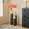 Gulches Decorative Vase Set - Elegant Black & Gold Floor Vases (3-Piece, 24"-33.4") for Wedding & Home Decor - 3 of 4
