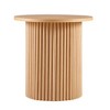 CENGHU Wood Round Dining Table for 4, Modern Farmhouse Kitchen Table, End Table with Wood Strip Base for Kitchen, Living Room, Dining Room - 3 of 4