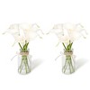 COZONY 2PCS Artificial Daffodil Flowers in Glass Vase, Real Touch Fake Flowers for Table Centerpiece - 2 of 4