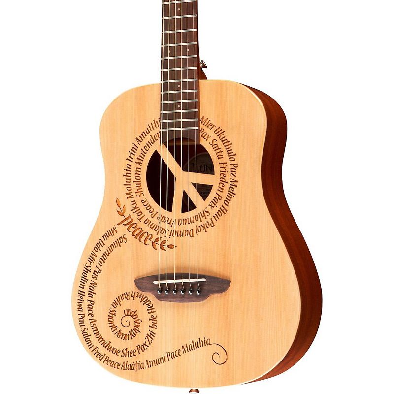 Luna Safari 3/4 Size Travel Guitar with Peace Design Mahogany with Satin Finish, 1 of 7