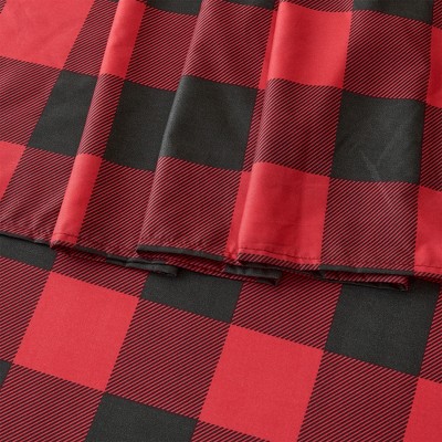 Twin Black and Red Buffalo Check Microfiber Sheet Set