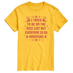 Men's - Instant Message - Tried To Nice List Short Sleeve Graphic T-Shirt - 1 of 4
