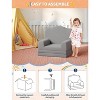 Kids Couch, 2-in-1 Convertible Toddler Sofa Chair, Fold Out Lounger Bed, Soft Teddy Fleece for Playroom, Nursery, Birthday Gift - 4 of 4