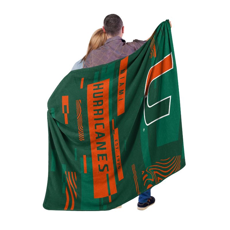 NCAA Miami Hurricanes Digitized 60 x 80 Raschel Throw Blanket, 3 of 4