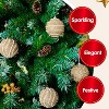 Joyfy 18 Pcs Pearl Christmas Ball Ornaments, 2.76" Champagne Glitter Christmas Ball Decorations Sets, Xmas Tree Hanging Balls Decoration - 3 of 4