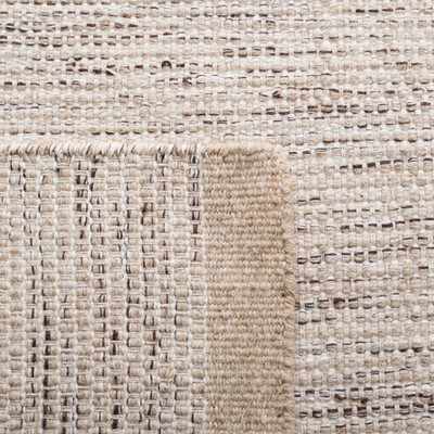 Ivory and Beige Hand-Knotted Wool Area Rug, 3' x 5'
