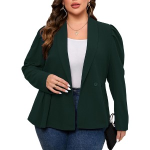 Plus Size Business Casual Blazers for Women Long Sleeve Shawl Lapel Blazer Suit Jackets - 1 of 4