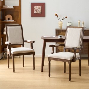 Christopher Knight Home Louis Traditional Rubberwood Upholstered Dining Chair (Set of 2) - 1 of 4