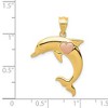 Black Bow Jewelry 14k Yellow and Rose Gold, Two Tone Dolphin with Heart Pendant - 4 of 4