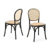 Dining Chairs Set of 2, Farmhouse Chairs with Round Back, Rattan Dining Chair for Dining Room/Living Room/Kitchen,Black-Christopher Knight Home - 2 of 4