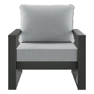 WestinTrends Montara Outdoor Modern HDPE Patio Club Chair with Waterproof Deep Seat Cushions - 1 of 4