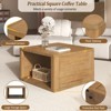 ALEXOUN 30.8 Inch Square Farmhouse Coffee Table with Half-Open Compartment –for Living Room,Family Homes,Apartmentsn and Rustic Decor - 4 of 4