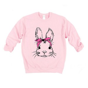 Simply Sage Market Women's Graphic Sweatshirt Bunny With Bandana - 1 of 4