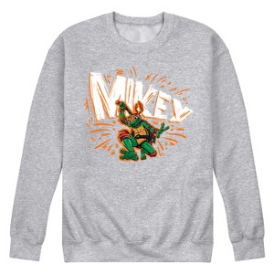 Men's - Teenage Mutant Ninja Turtles Mutant Mayhem - Sketch Mikey Graphic Fleece Sweatshirt - 1 of 4