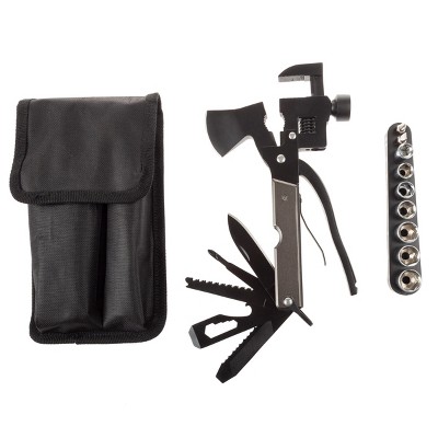 Multipurpose Axe, Hammer, and Knife Tool, 20-in-1 Portable Camping and Emergency Survival Mini Lightweight Folding Hatchet by Leisure Sports