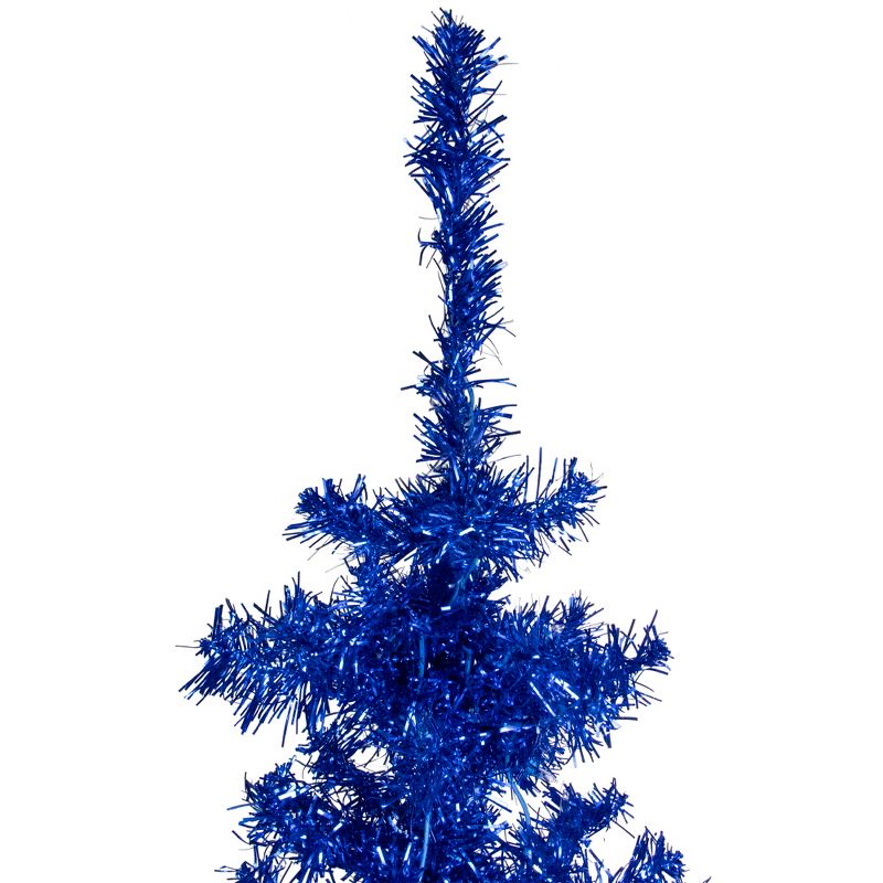 Northlight 4' Blue Artificial Tinsel Christmas Tree, Unlit, 4 of 5