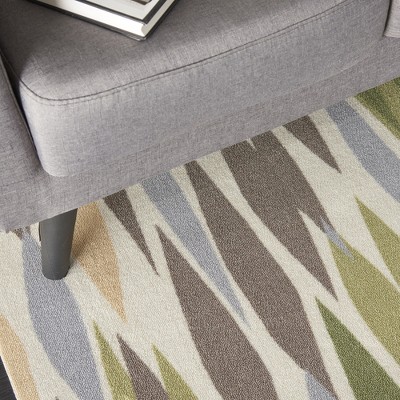 Violet Rectangular Synthetic Reversible Outdoor Area Rug
