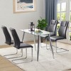 Modern Dining Chairs with Faux Leather Padded Seat Dining Living Room Chairs Upholstered Chair w/ Metal Legs Design for Living, Bedroom - 3 of 4