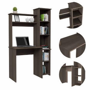 VYNXARIA 6-Shelf Writing Desk with Built-in Bookcase - 1 of 4