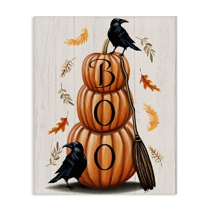 Stupell Industries Boo Crows & Pumpkins Canvas Art - 1 of 4