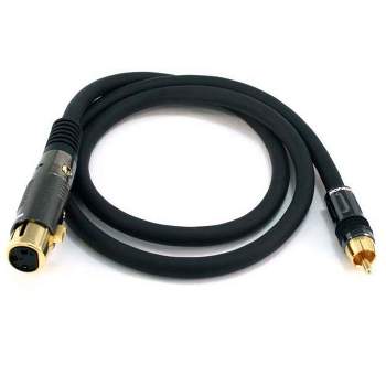 Monoprice XLR Female to RCA Male Cable - 3 Feet - Black | With E21Gold Plated Connectors | 16AWG Shielded Twisted Pair Oxygen-Free Copper Braid