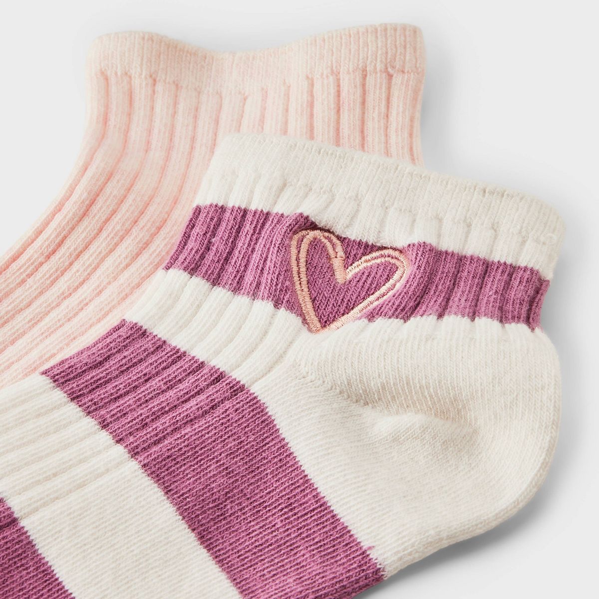 Girls' 2pk Ribbed Crew Socks - Cat & Jack™ - thumbnail 6
