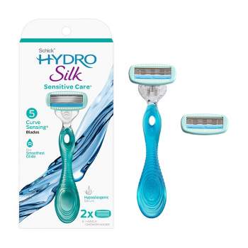 Schick Hydro Silk Sensitive Women's Razor - 1 Razor Handle and 2 Refills