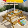 Karl Home Kids Wood Rectangle Outdoor Picnic Table and Bench with Umbrella and Play Boxes - 4 of 4