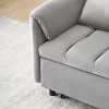 ModernLuxe Chaise Lounge Velvet Sofa Bed Convertible Sofa Sleeper Small Loveseat  Lazy Sofa Upholstered Armchair Reading Couch with Pillow & Pocket - 3 of 4