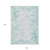 Teal Blue And Ivory Abstract Washable Indoor Outdoor Area Rug - 3 of 4