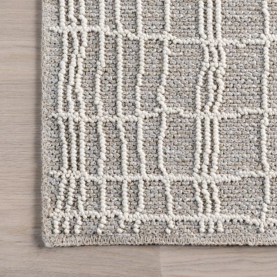 Cortney Beige and White Striped 4x6 Area Rug