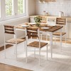 5-Piece Industrial Dining Table Set for 4, Kitchen Table and Chairs Set for Dining Room, Kitchen, or Apartment, White & Brown - 4 of 4