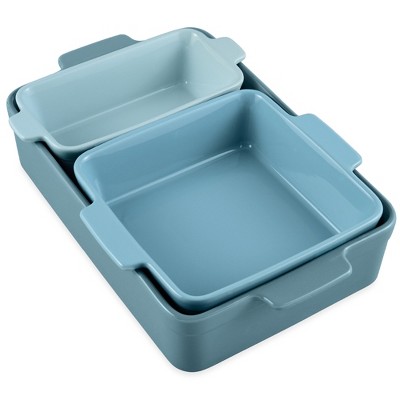 Best Choice Products Ceramic Bakeware Set of 3 Casserole, Loaf, and Square Dishes w/ Handles
