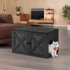 Cat Litter Box Enclosure - Hidden Furniture with Removable Divider - Indoor Cat House,  End Table - 31.5 x 20.9 x 19.7 Inches - image 4 of 4