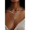 3-Piece Layered Herringbone Choker Set - Dainty 14K Gold or Silver Plated Necklaces for Women - 2 of 4