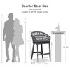 PURPLE LEAF Outdoor Rattan Bar Stools Set of 2 Modern Boho Aluminum Patio Bar Height Chair with Cushion for Garden Outdoor and Indoor - 3 of 4