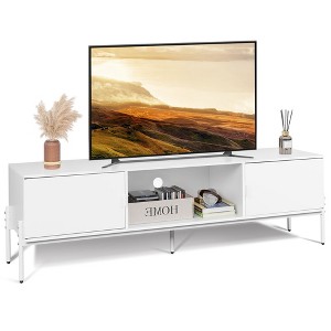 TV Stand Modern Entertainment Center with Open Shelf and 2 Cabinets for Bedroom and Living Room - 1 of 4
