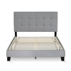 Furinno Full Size Upholstered Bed Frame Button Tufted Headboard ...