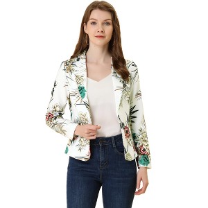 INSPIRE CHIC Women's Notched Lapel Open Front Business Casual Blazer - 1 of 4