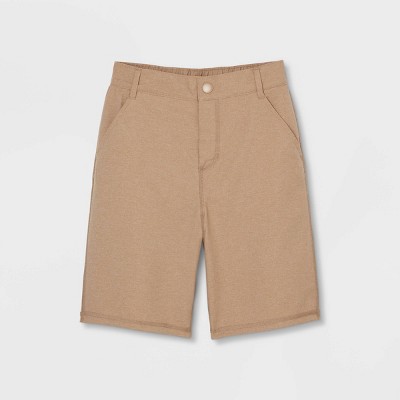 Boys' Adaptive Dry Fit Shorts - Cat & Jack™ Heathered Brown