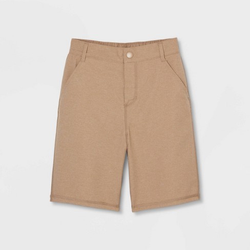 Boys' Adaptive Dry Fit Shorts - Cat & Jack™ Heathered Brown : Target