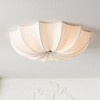Possini Euro Design Planetarium Modern Ceiling Light Flush Mount Fixture 21" Wide Chrome 3-Light Ivory Fabric Scalloped Bowl for Bedroom Living Room - 2 of 4