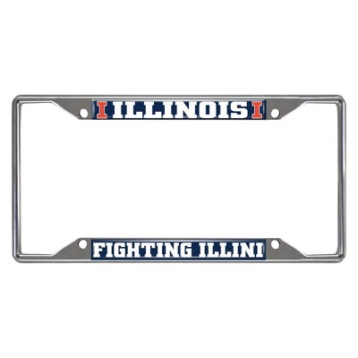 NCAA Illinois Fighting Illini Stainless Steel License Plate Frame