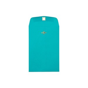 JAM Paper 6 x 9 Open End Catalog Colored Envelopes with Clasp Closure Sea Blue Recycled 10/Pack - 1 of 4