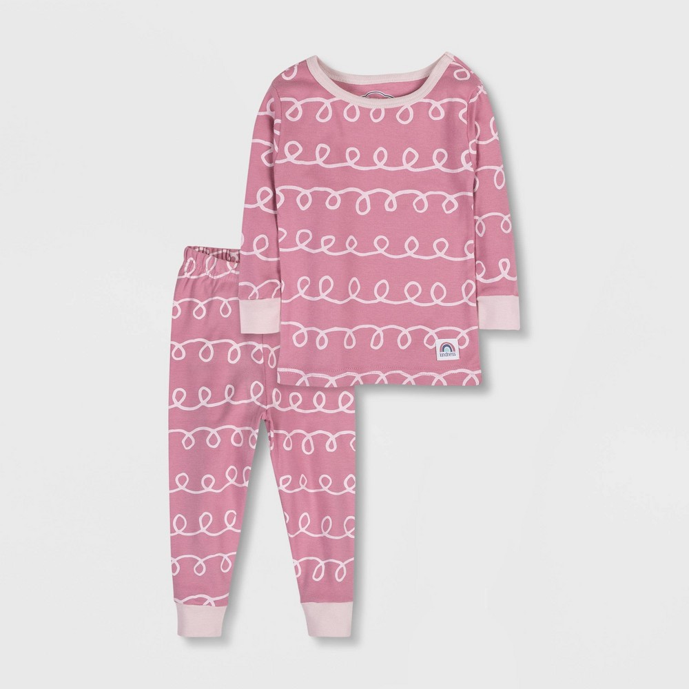 Lamaze Toddler Girls' 2pc Long Sleeve Organic Cotton Snug Fit Pajama Set - Pink 5T